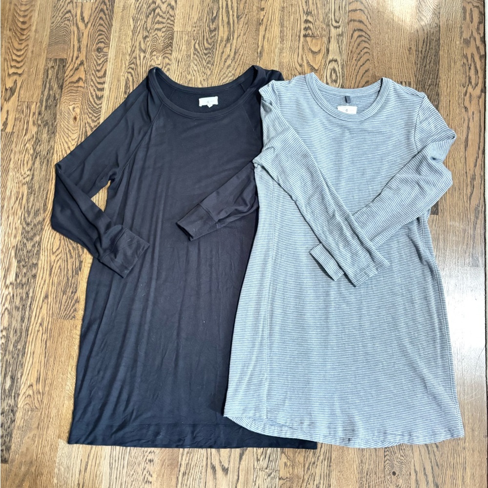 Lou & Grey Set of 2: Black and Gray Long Sleeve Dresses